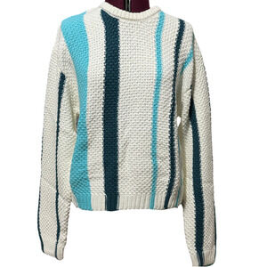 STITCHES & STRIPES London Pullover Chunky Knit Sweater Chalk Multi NWT Large